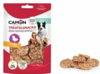 CAMON TREAT & SNACK CHIPS AE501- GARDUMS PIEAUGUŠIEM SUŅIEM (PĪLE UN RĪSI), 80g