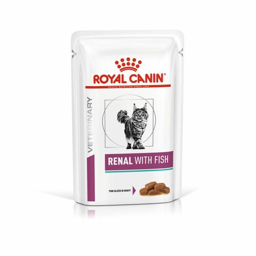 Royal Canin Cat VetDiet Renal With Fish Gravy konservi kaķiem ar zivi 85g N12