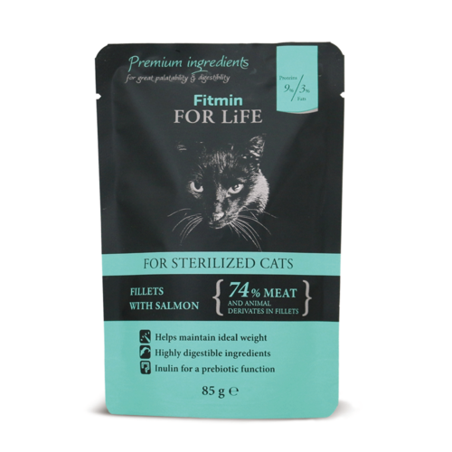 Fitmin for sterilized cats - chunks in salmon sauce 85g