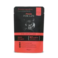 Fitmin pieaugušiem kaķiem - gabaliņi mērcē ar liellopa gaļu 85g