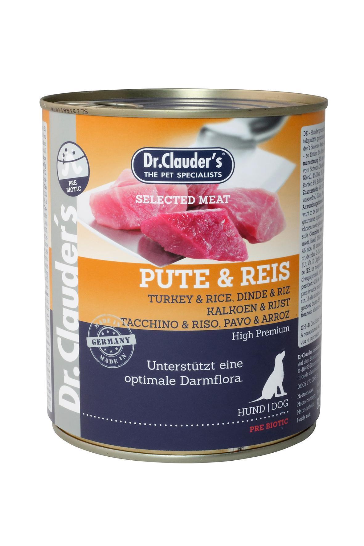 Dr. Clauder's Tītars un Rīsi, Konservs suņiem PRE BIOTIC , 800g