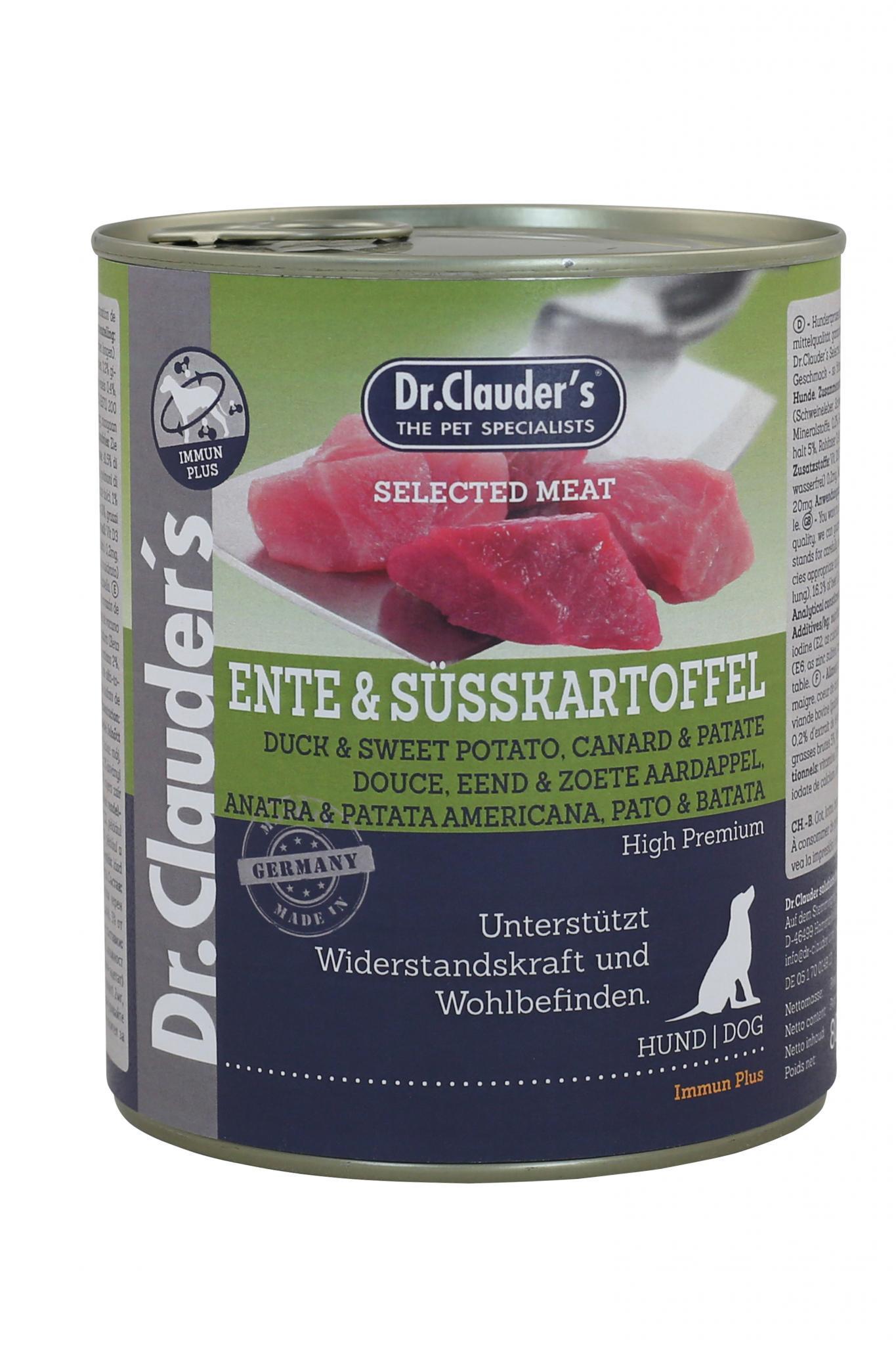 Dr. Clauder's Pīle un Saldie kartupeļi, Konservs suņiem IMMUNE PLUS, 800g