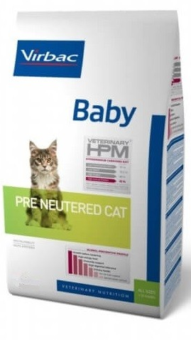 Virbac HPM Cat Baby Pre Neutered kaķu barība 1,5kg