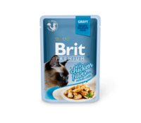 Brit Premium konservi kaķiem, vistas fileja mērcē, 85 g 