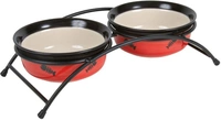 Paliknis ar bļodām : Trixie Eat on Feet Bowl Set, 2*0.25 l/12.5 cm, red/black/cream