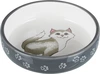 Keramiskā bļoda dzīvniekiem: Trixie Cat bowl for short:nosed breeds, ceramic, 0.3 l/ø 15 cm, grey/white