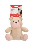 Stuffed bear with squeaker beige, AH4129, 20cm