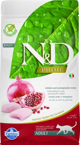 N&D cat grain-free dry food with chicken and pomegranate 1.5kg