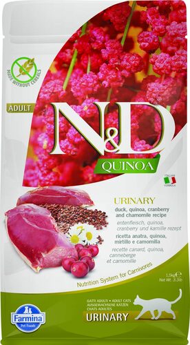 N&D grain-free dry cat food with duck, quinoa, cranberries, and chamomile, Urinary 5kg