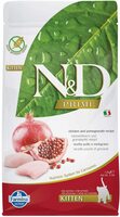 N&D cat prime sausā barība bezgraudu ar vistu un granātāboliem, kaķēniem 10kg