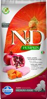 N&D dog grain-free dry food with chicken, pumpkin, and pomegranate, for medium and large breed puppies 12kg
