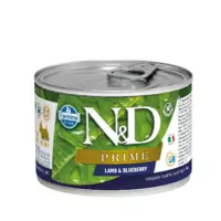 N&D dog prime konservi ar jēru un mellenēm 6x140g