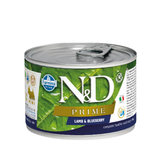N&D dog canned food with lamb and blueberries 6x140g