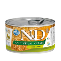 N&D dog low grain konservi ar mežacūku un āboliem 6x140g