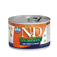 N&D dog konservi ar jēru, ķirbi un mellenēm, kucēniem 6x140g