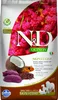 N&D dog quinoa bezgraudu sausā barība ar briedi, kvinoju, kokosriekstiem un kurkumu, pieaugušiem suņiem, skin&coat 2,5kg