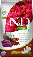 N&D dog bezgraudu sausā barība ar briedi, kvinoju, kokosriekstiem un kurkumu, pieaugušiem suņiem, skin&coat 2,5kg