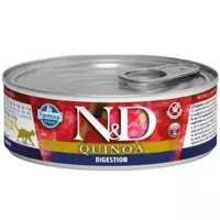N&D cat quinoa DIGESTION ar jēru, konservi kaķiem 6x80g