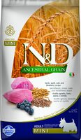 N&D dog dry food with lamb, spelt wheat, oats, and blueberries, for adult small breed dogs 7kg