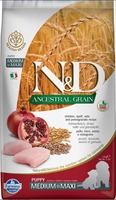 N&D dog dry food with chicken, spelt wheat, oats, and pomegranates, for medium and large breed puppies 12kg