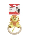 Rotaļlieta suņiem- lauva ar virvi un pīkstuli, 15cm AH4124