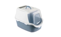 CATHY Easy Clean Cat Litter Box (white/dark blue)