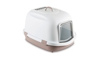 Cat litter box SUPER QUEEN (white/beige)