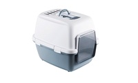 Cat litter box CATHY COMFORT (white/dark blue)
