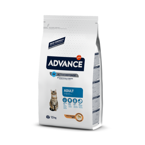 ADVANCE CAT ADULT CHICKEN 1.5KG- PIEAUGUŠIEM KAĶIEM (VISTA UN RĪSI)