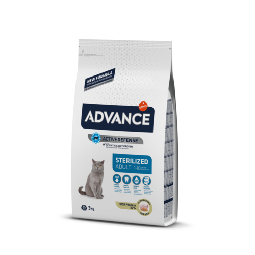 ADVANCE CAT STERILIZED TURKEY 3,0KG - STERILIZĒTIEM KAĶIEM (TĪTARS UN MIEŽI)
