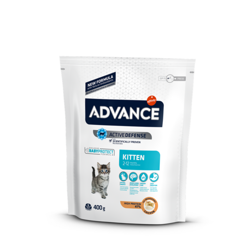 ADVANCE CAT KITTEN 0.4KG - КAĶĒNIEM NO 2 LĪDZ 12 MENEŠIEM (VISTA UN RĪSI)