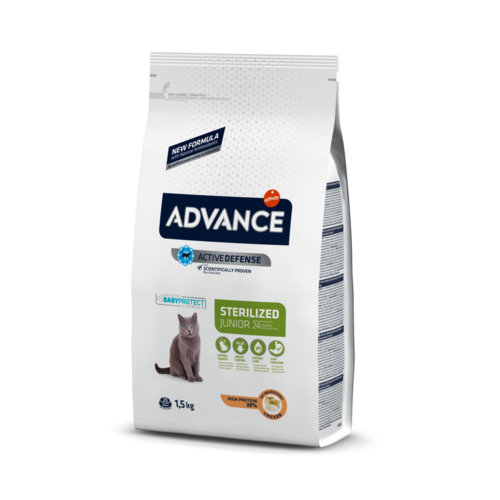 ADVANCE YOUNG STERILIZED 1,5KG - STERILIZĒTIEM KAĶIEM JUNIORIEM (VISTA UN RĪSI)