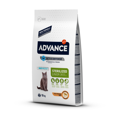 ADVANCE YOUNG STERILIZED 10KG - STERILIZĒTIEM KAĶIEM JUNIORIEM (VISTA UN RĪSI)