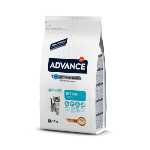 ADVANCE CAT KITTEN 1,5KG - КAĶĒNIEM NO 2 LĪDZ 12 MENEŠIEM (VISTA UN RĪSI)