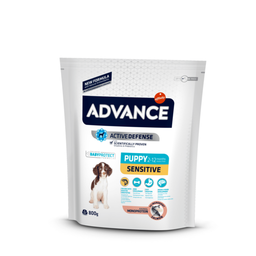 ADVANCE DOG PUPPY SENSITIVE 0,800KG - JUTĪGIEM KUCĒNIEM (LASIS UN RĪSI)
