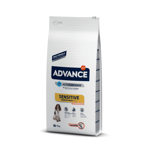 ADVANCE DOG SENSITIVE SALMON & RICE 12,0KG - JUTĪGIEM SUŅIEM (LASIS UN RĪSI)