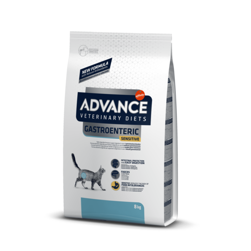 ADVANCE VET CAT GASTROENTERIC SENSITIVE 8KG - Pieaugušiem kaķiem gremošanas trakta veselībai