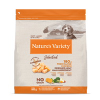 Nature's Variety Dog Selected Junior Free Range chicken 0,6 kg - sausā bariba ar brīvi turētu vistu kucēniem/junioriem