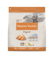 Nature's Variety Dog Original No Grain Medium Adult Salmon 0.6 Kg - bezgraudu sausā barība ar lasi pieaugušiem suņiem