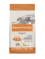 Nature's Variety Dog Original No Grain Mini  Adult Salmon 1.5 Kg - bezgraudu sausā barība ar lasi pieaugušiem suņiem