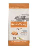 Nature's Variety Dog Original No Grain Mini  Adult Salmon 7 Kg - bezgraudu sausā barība ar lasi pieaugušiem suņiem